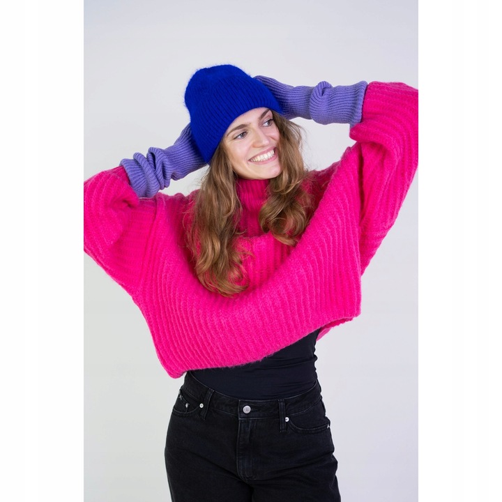 Rękawiczki Damskie Młodzieżowe Mitenki Bez Palców Długie Miękkie Casualowe