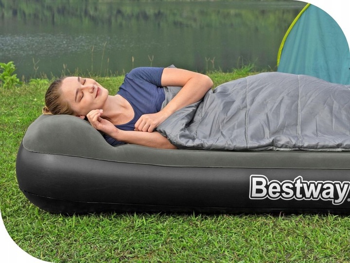 Materac Dmuchany Welurowy Jednoosobowy Łóżko 188x99x30 Bestway MODEL 2025