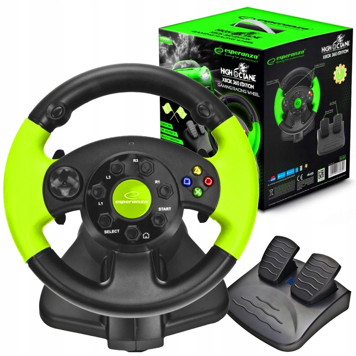 KIEROWNICA Z WIBRACJAMI XBOX 360 PC PS3 USB PEDAŁY WIBRACJE MULTIINTERFEJS