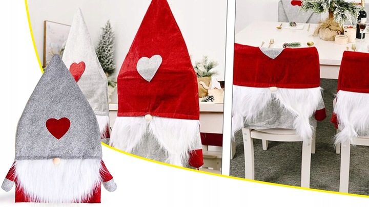 4x ŚWIĄTECZNY STROIK NA KRZESŁO OPARCIE ŚWIĘTA SKRZAT KRASNAL MIKOŁAJ