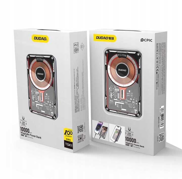 DUDAO POWERBANK BEZPRZEWODOWY 10000mAh 15W MAGSAFE DUŻY POJEMNY POWER BANK