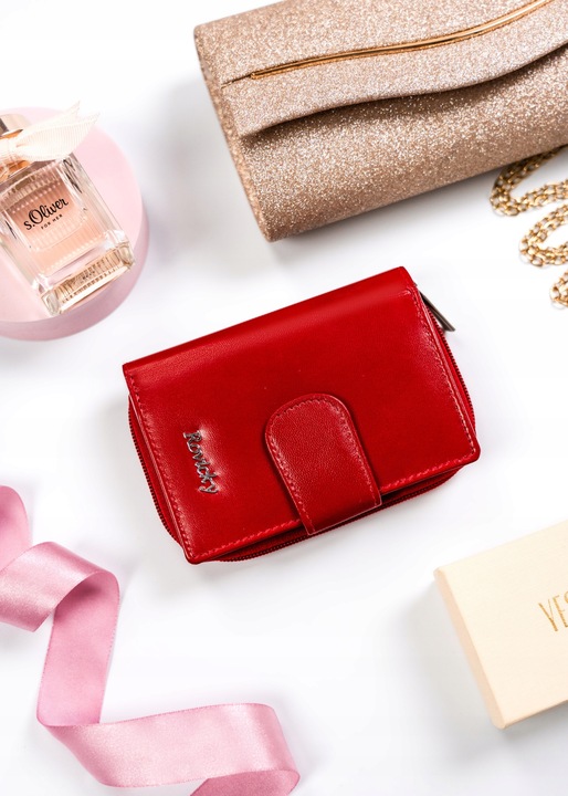 Portfel damski STOP RFID z mocnej skóry naturalnej mały pojemny ROVICKY