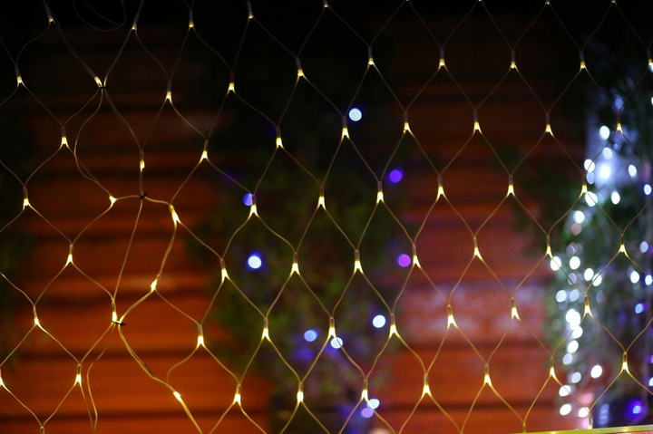 SIATKA LED 3 m x 2 m BIAŁA CIEPŁA na TARAS KRZEWY BALKON Oświetlenie Święta