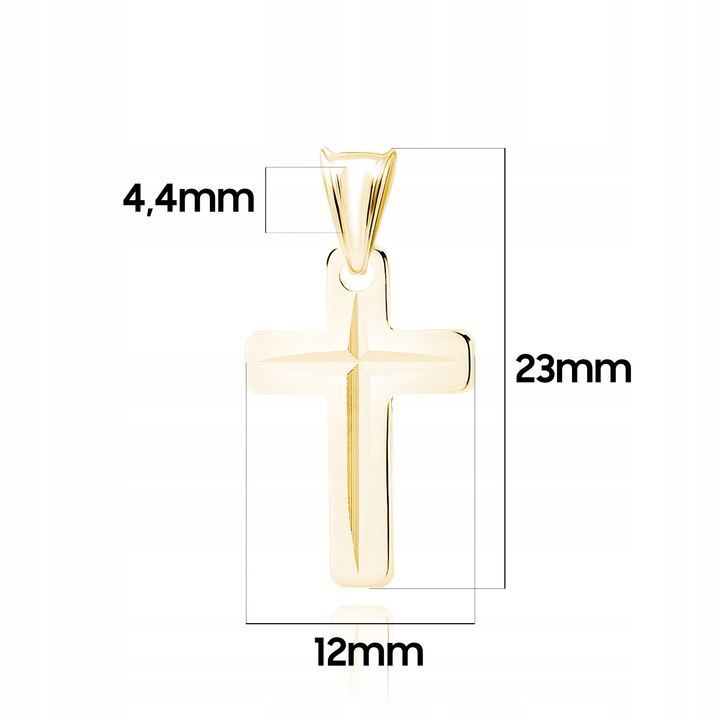 SREBRNY MAŁY POZŁACANY KRZYŻYK DIAMENTOWANY PR. 925 PIĘKNY KRZYŻ + GRAWER