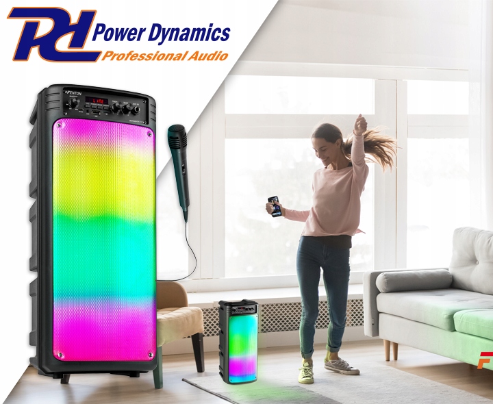 Boombox głośnik mobilny BT LED mikrofon Fenton