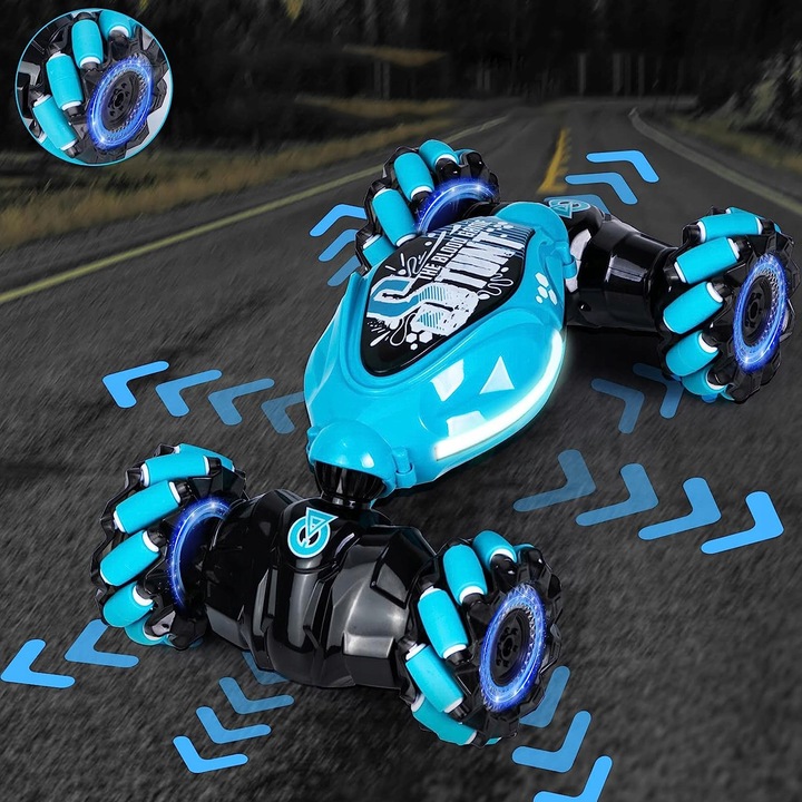 AUTO KASKADERSKIE SAMOCHÓD STEROWANY RĘKĄ GESTAMI +PILOT - AUTO 4X4 LED