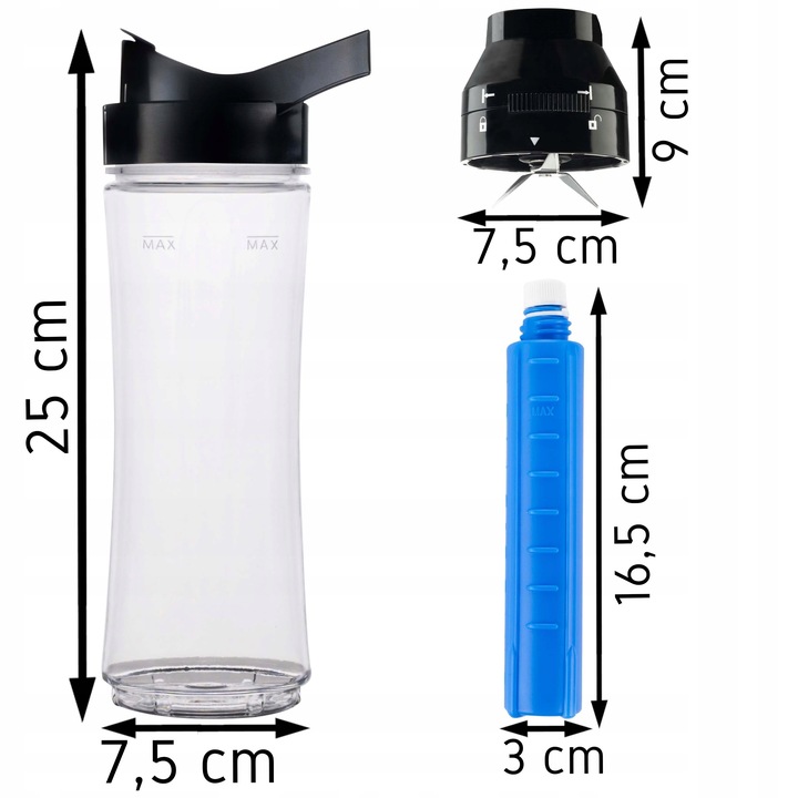 2 x Kubek BIDON 700ml Blender ręczny Yoer HB01S