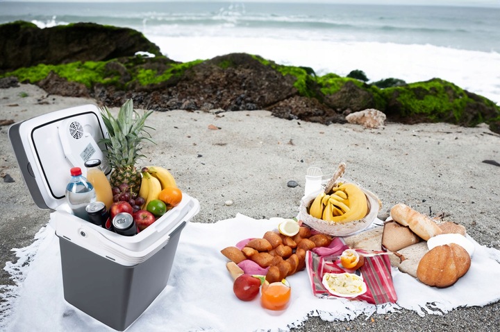 Lodówka turystyczna USB 29l przenośna samochodowa funkcja grzania wkład