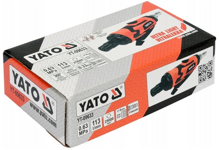 SZLIFIERKA PROSTA PNEUMATYCZNA MAŁA YATO + FREZY