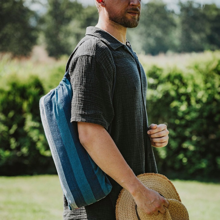 HAMAK Ogrodowy 2 Osobowy HUŚTAWKA XXL 200x150cm 2 Liny Pasy Haki Pokrowiec