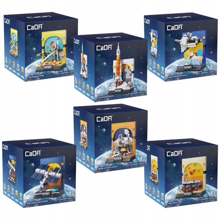 DUŻY ZESTAW KOSMICZNY KLOCKI KONSTRUKCYJNE CADA NASA WYSTAWA 1182 ELEMENTÓW