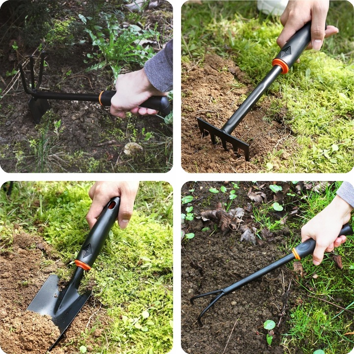 6x Narzędzia Ogrodowe 2x Łopatka Ogrodowa 2x Grabki Motyczka Pazurki Zestaw