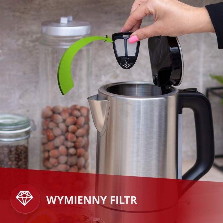 Czajnik elektryczny bezprzewodowy stal inox 2200W MPM MCZ-121M