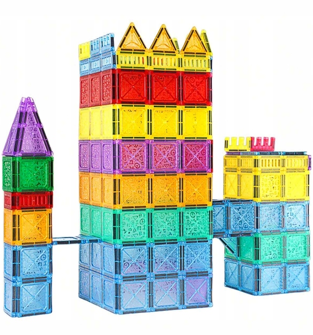 KREATYWNE KLOCKI BLOKI PANELE MAGNETYCZNE 3D 110EL KONSTRUKCYJNE POJAZDY