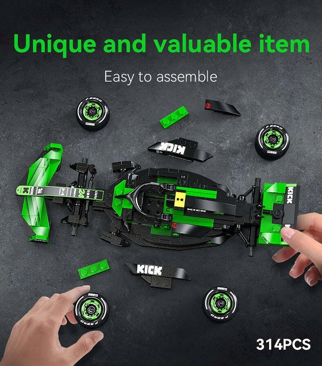 KLOCKI CADA BOLID FORMULA 1 KICK SAUBER F1 TEAM C44 314 EL. C55032W