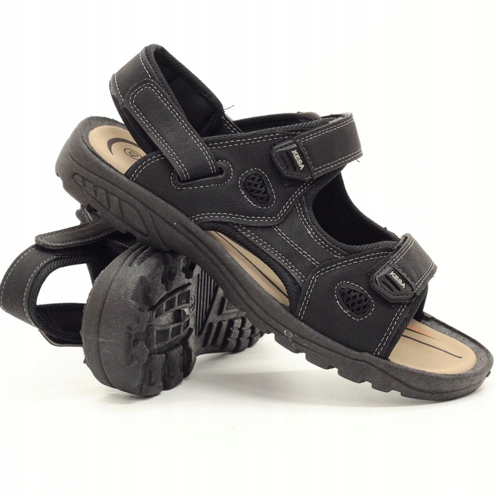 SANDAŁY MĘSKIE CZARNE SPORTOWE REGULACJA NA RZEP