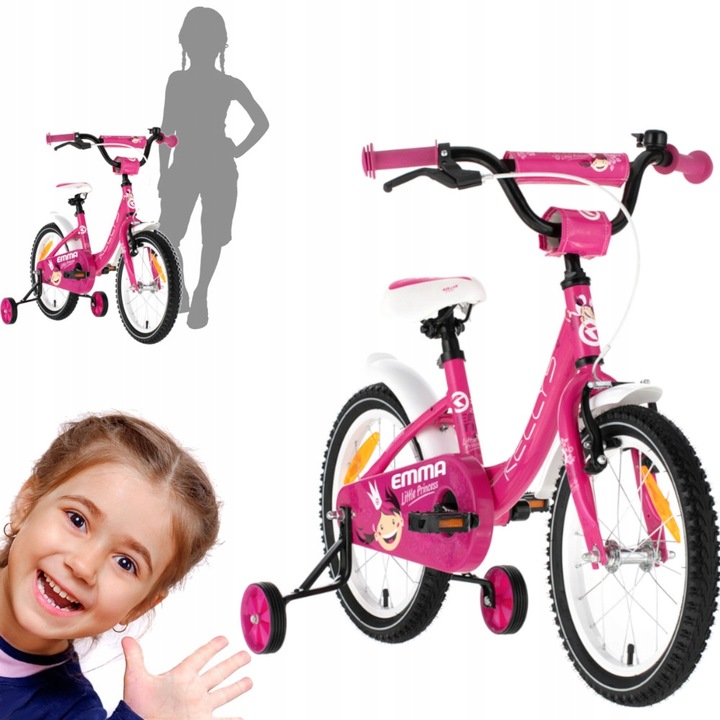 Rower dziecięcy dla dziewczynki Kellys Emma Pink 2023 16 cali