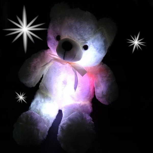 Pluszowy świecący miś LED maskotka pluszak puchaty