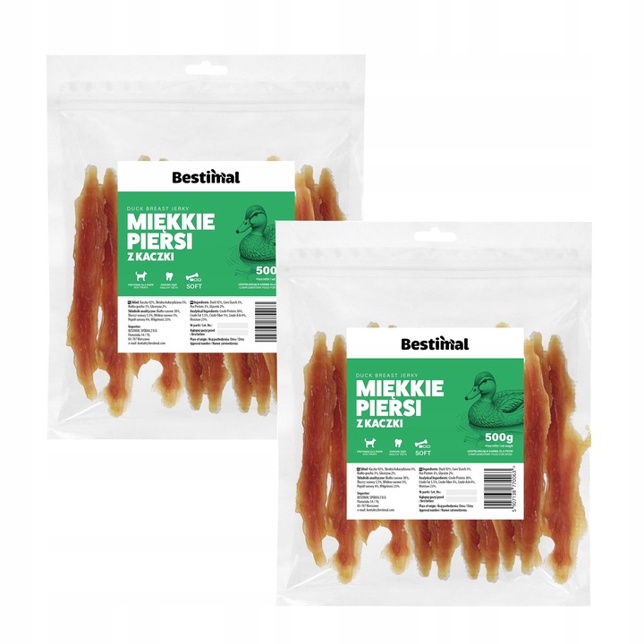 Miękki filet z piersi kaczki 500g x2 MIĘKKIE PRZYSMAKI DLA PSA BEZZBOŻOWE