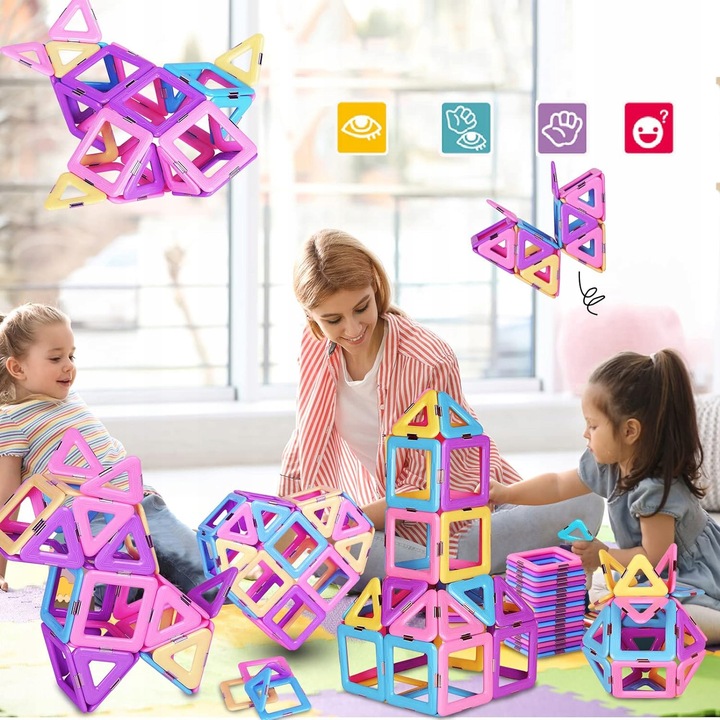 MAGNETYCZNE KLOCKI KONSTRUKCYJNE, 40 KLOCKÓW MAGNETYCZNYCH DLA DZIECI