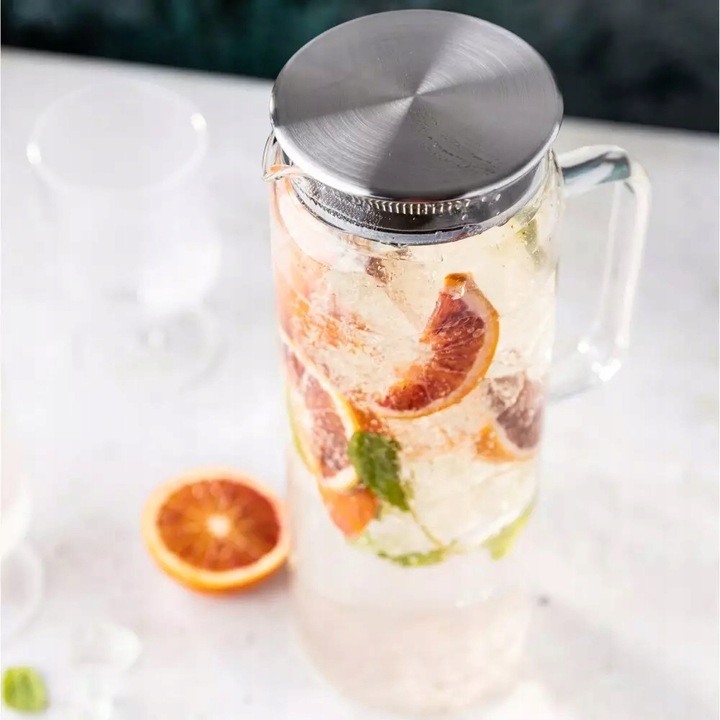 Dzbanek Szklany 1,5 L Pojemnik na WODĘ LEMONIADĘ herbatę MROŻONĄ sok Napoje
