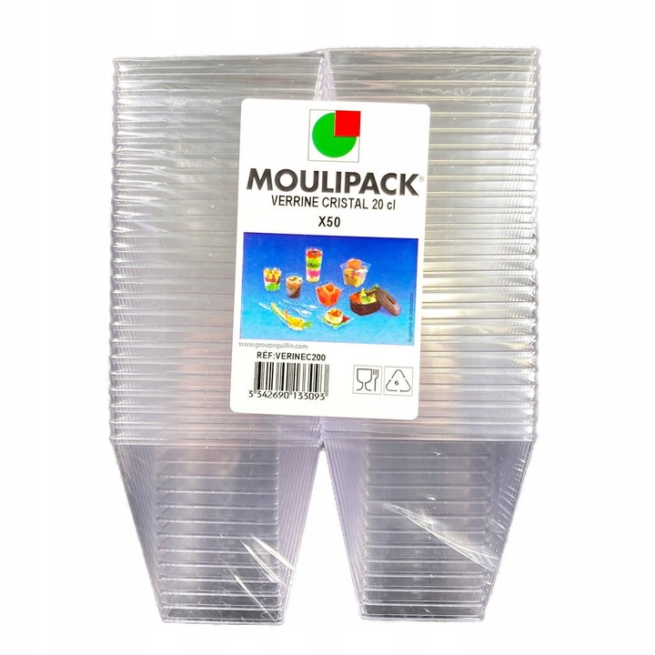 KWADRATOWE POJEMNIKI NA DESERKI 200ML 50 SZT