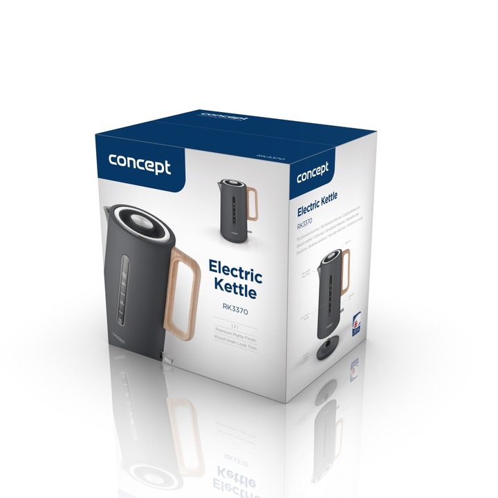 Czajnik elektryczny Concept RK3370 2200 W 1,7 l srebrny/szary