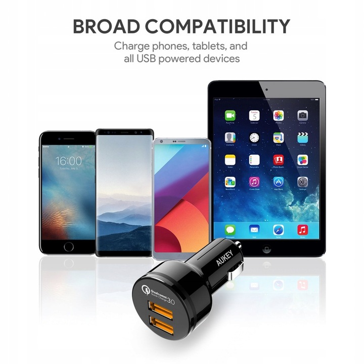 Ładowarka samochodowa Aukey CC-T8 2x USB 36 W