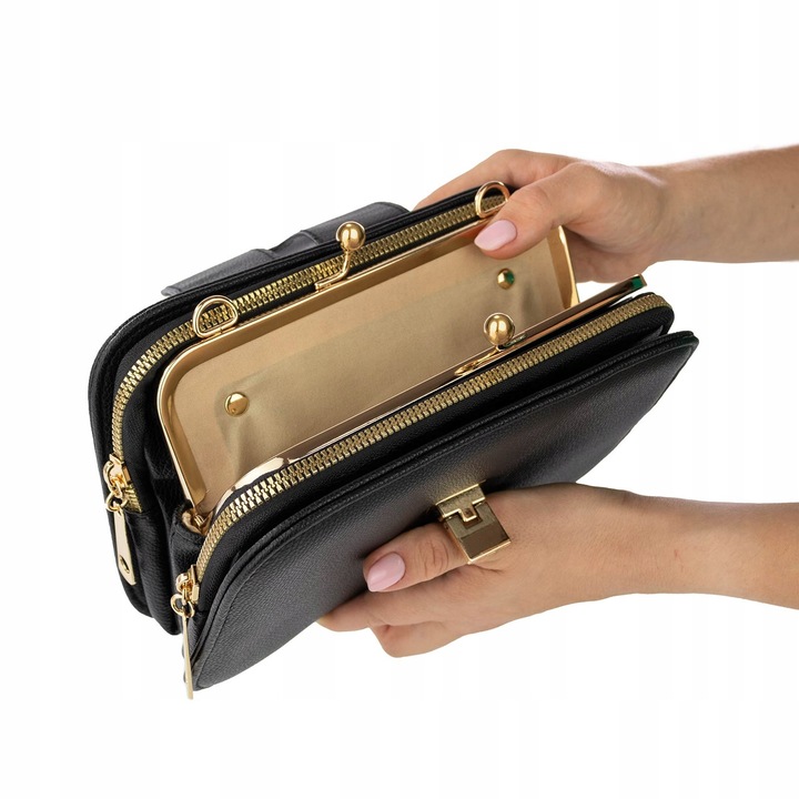 Alessio TOREBKA Damska KUFEREK Pojemna PORTFEL KOPERTÓWKA 2W1