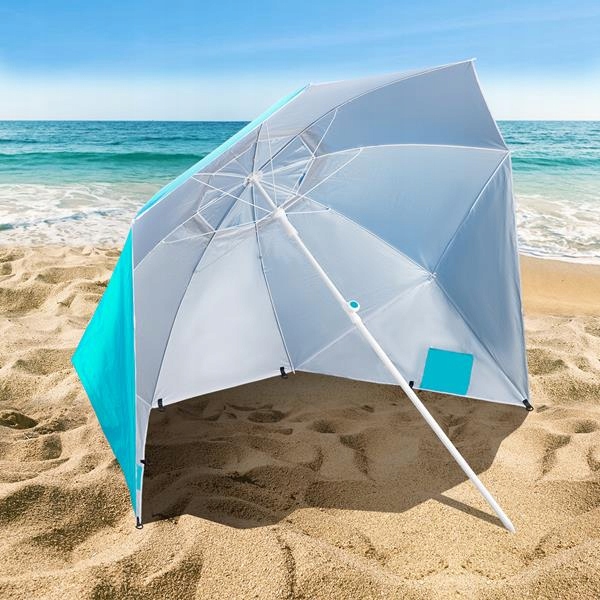 Parasol ogrodowy 190cm plażowy funkcjonalny 2w1 parawan osłona przed UV