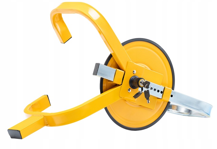 BLOKADA ANTYKRADZIEŻOWA ZABEZPIECZENIE KOŁA SAMOCHODU AUTA PRZYCZEPKI