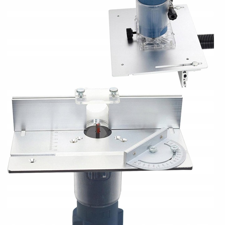 ALUMINIOWA PŁYTA DO STOŁU FREZARKI Z PROWADNICĄ UKOŚNĄ I PŁOTEM PROFESJONAL