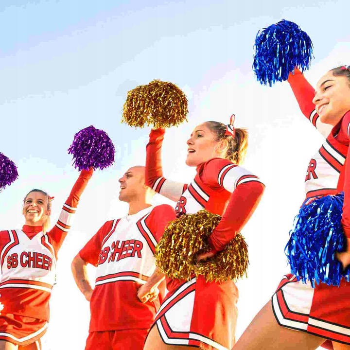 ZIELONE POMPONY POMPON CHEERLEADERKI CZIRLIDERKI 2 szt