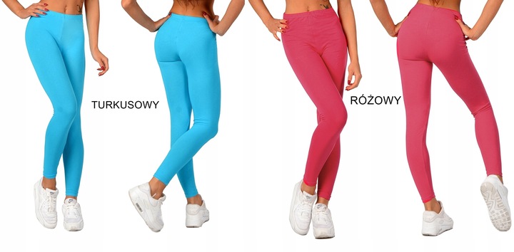 LEGGINSY bawełniane na gumce getry fitness M/38