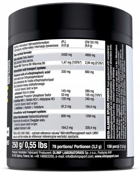 Aminokwasy Beta-alanina OLIMP Xplode Pomarańcza