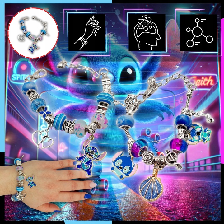 ZESTAW DO ROBIENIA BRANSOLETEK NASZYJNIKÓW Do Biżuterii STITCH LILO i STICH