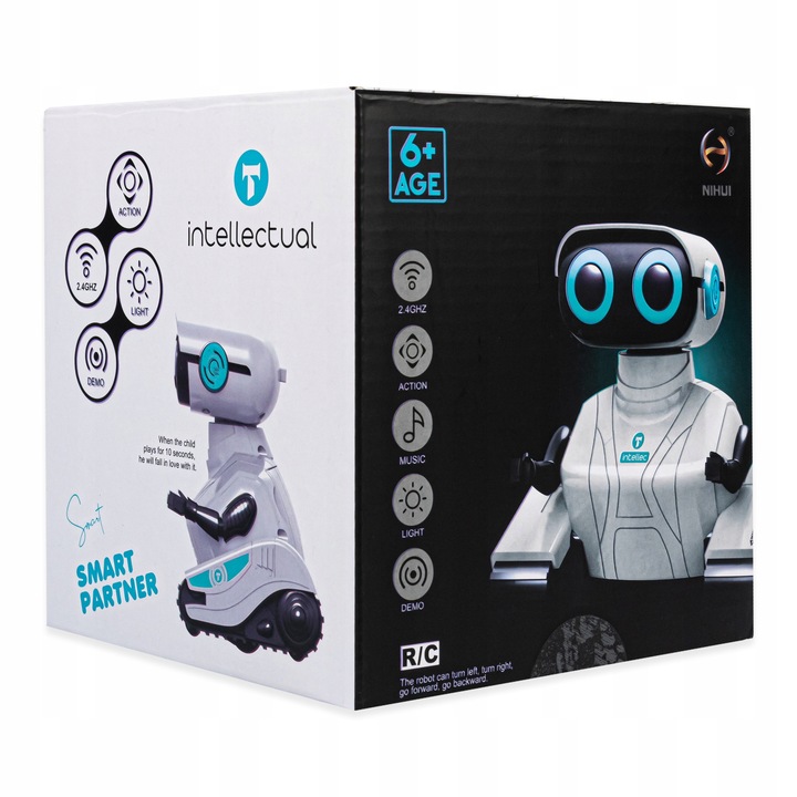 ROBOT INTERAKTYWNY ZDALNIE STEROWANY NA PILOT RC DLA DZIECI DŹWIĘK LED