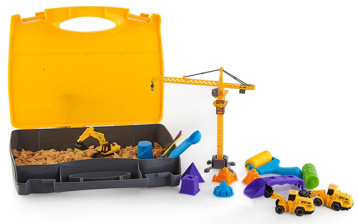 Zestaw Konstrukcyjny Dźwig Piasek Kinetyczny Pojazdy Budowlane dla Dzieci