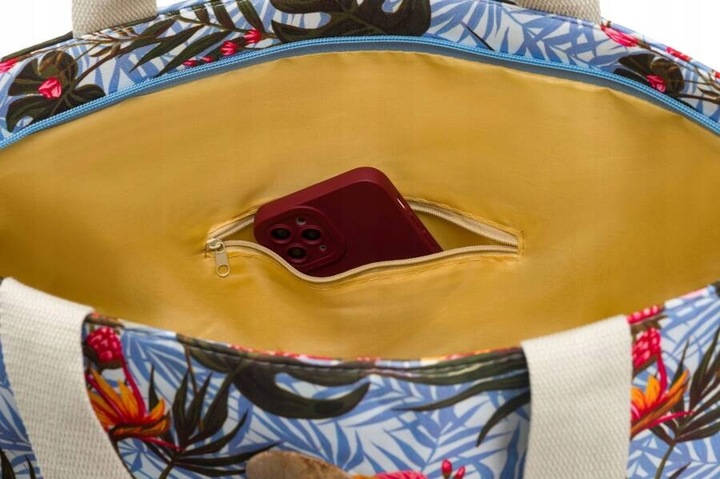 Torba Plażowa Duża Zapinana Na Zamek Torebka Shopper z Podszewką Piknik XXL