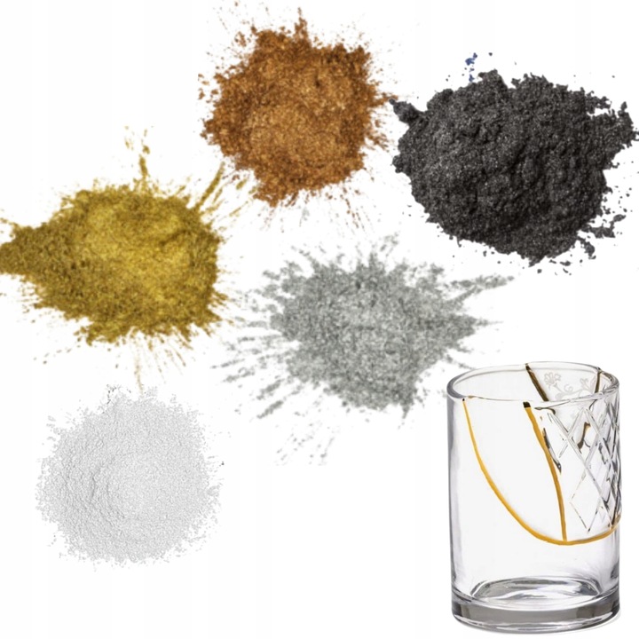 ZESTAW DO TECHNIKI KINTSUGI NAPRAWA CERAMIKI ZESTAW DIY KLEJ ZŁOTY 5min