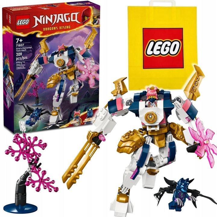 LEGO NINJAGO 71807 MECH ŻYWIOŁU ROBOT TECHNOLOGICZNY SORY + TORBA PREZENT