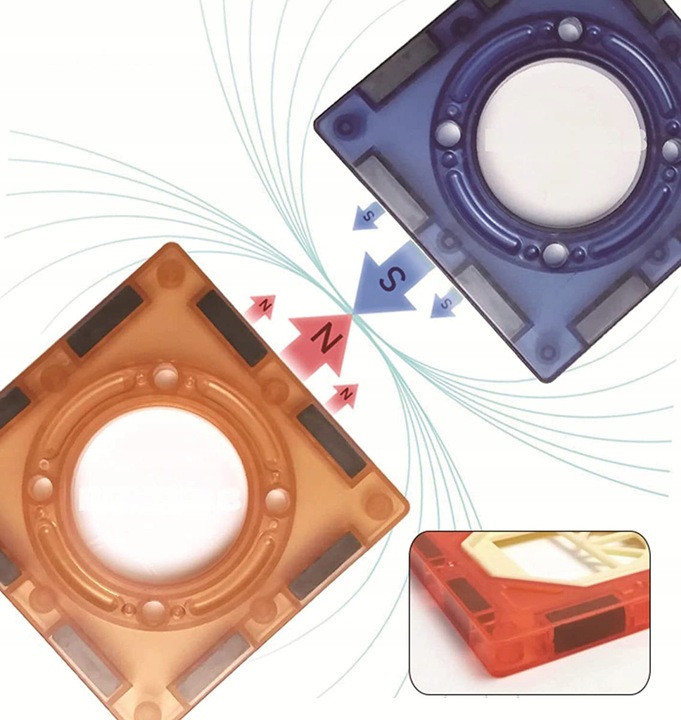 ZESTAW KREATYWNE KLOCKI MAGNETYCZNE DLA DZIECI TOR 96EL KULODROM PREZENT