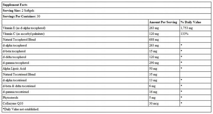 MRM Complete E - Pełne spektrum 7 WITAMIN E z Cq10 Wit C Fitosterole
