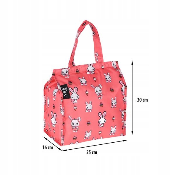 NILS CAMP Duża Torba Termiczna 5L na Piknik Kemping Podróże WZÓR RABBIT