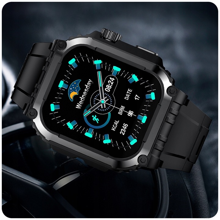 SMARTWATCH MĘSKI ZEGAREK FUNKCJA GPS ROZMOWY POLSKIE MENU TĘTNO 410mAh