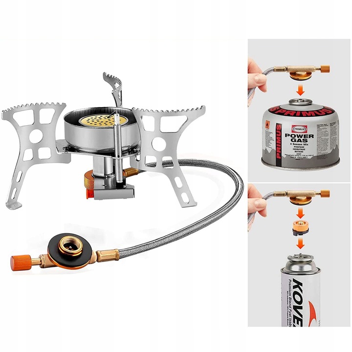 DOSKONAŁA MINI KUCHENKA TURYSTYCZNA GAZOWA NA KARTUSZE Z ADAPTEREM 3500W