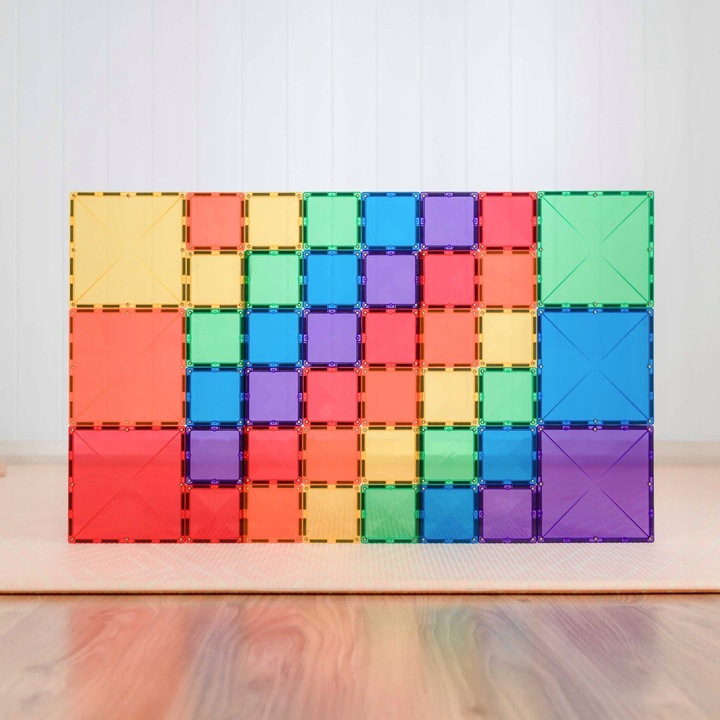 klocki magnetyczne Rainbow Square Pack 42 Connetix kwadraty