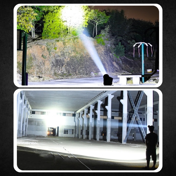 MOCNA LATARKA AKUMULATOROWA SZPERACZ LED POWERBANK ŁADOWANIE TURYSTYCZNA