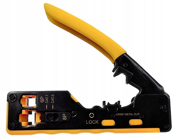 ZACISKARKA WTYKÓW PRZELOTOWYCH RJ45 KAT.5E KAT.6 KAT.6A KAT.7 PASS THROUGH