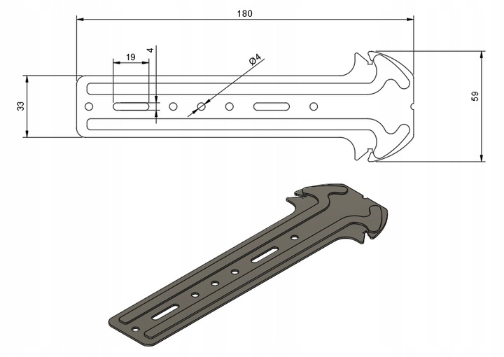 WIESZAK KOTWOWY DO PODDASZY 18cm 180mm PŁYTA PROFIL 100szt